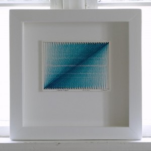 Drawing Turquoise diagonal framed