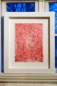 Watercolour Pink drawing framed