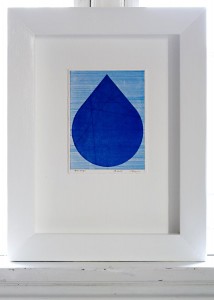 Drawing Blue drop framed