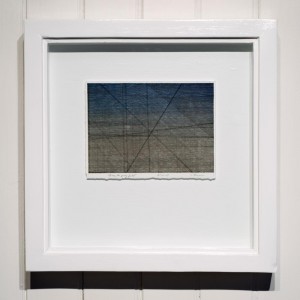Drawing Blue to grey field framed