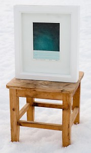Drawing Turquoise to black field framed
