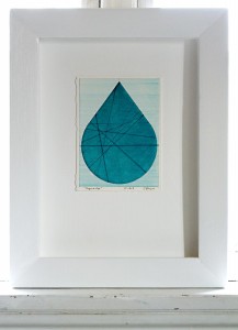 Drawing Turquoise dropp framed