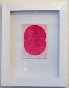 Drawing Two circles dividing in pink framed